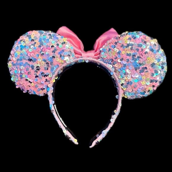 Gorgeous HANDMADE Disney Inspired Sequin Pastel Minnie Ears Headband  - MINT